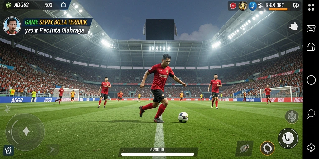 Screenshot utama ADG62 menampilkan permainan sepak bola yang mendebarkan.