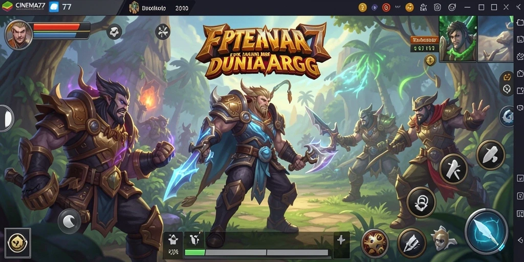 Tampilan gameplay CINEMA77 yang memukau dan dinamis dalam aksi ARPG.