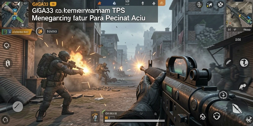 Tampilan gameplay GIGA33 dengan aksi tembak-menembak yang seru.