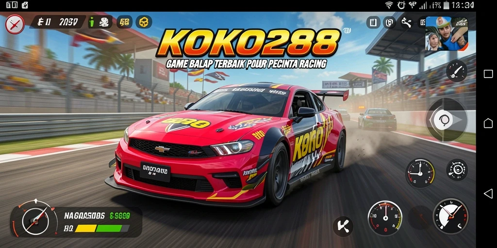 Tangkapan layar gameplay KOKO288 menampilkan aksi balap yang mendebarkan.