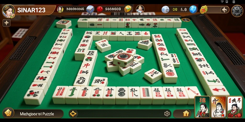 Tangkapan layar gameplay SINAR123 yang menampilkan aksi mencocokkan ubin Mahjong.