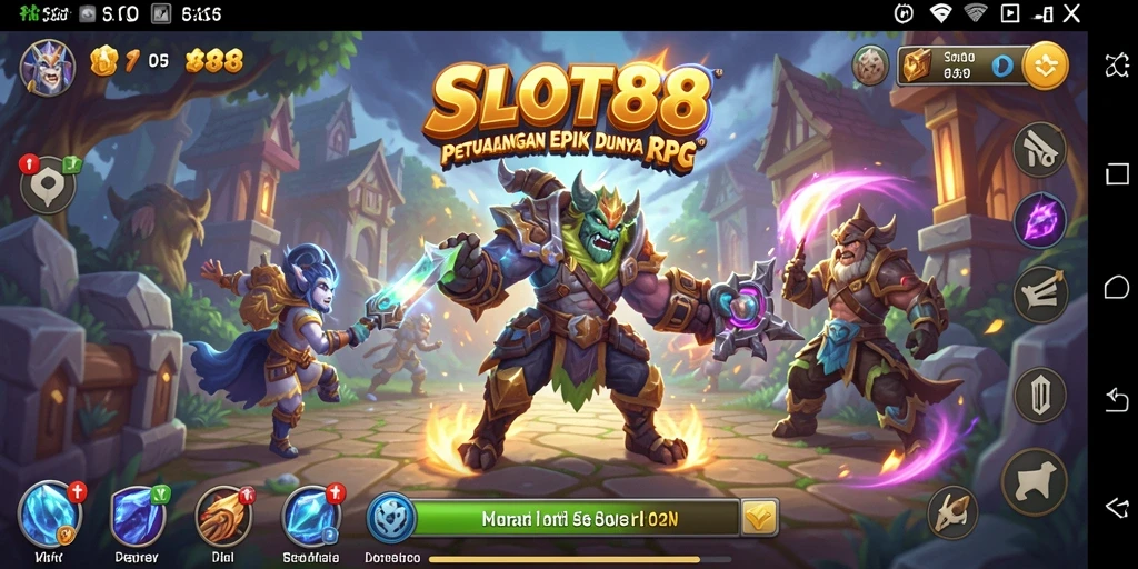 Tampilan gameplay SLOT88 dengan petualangan RPG yang seru.